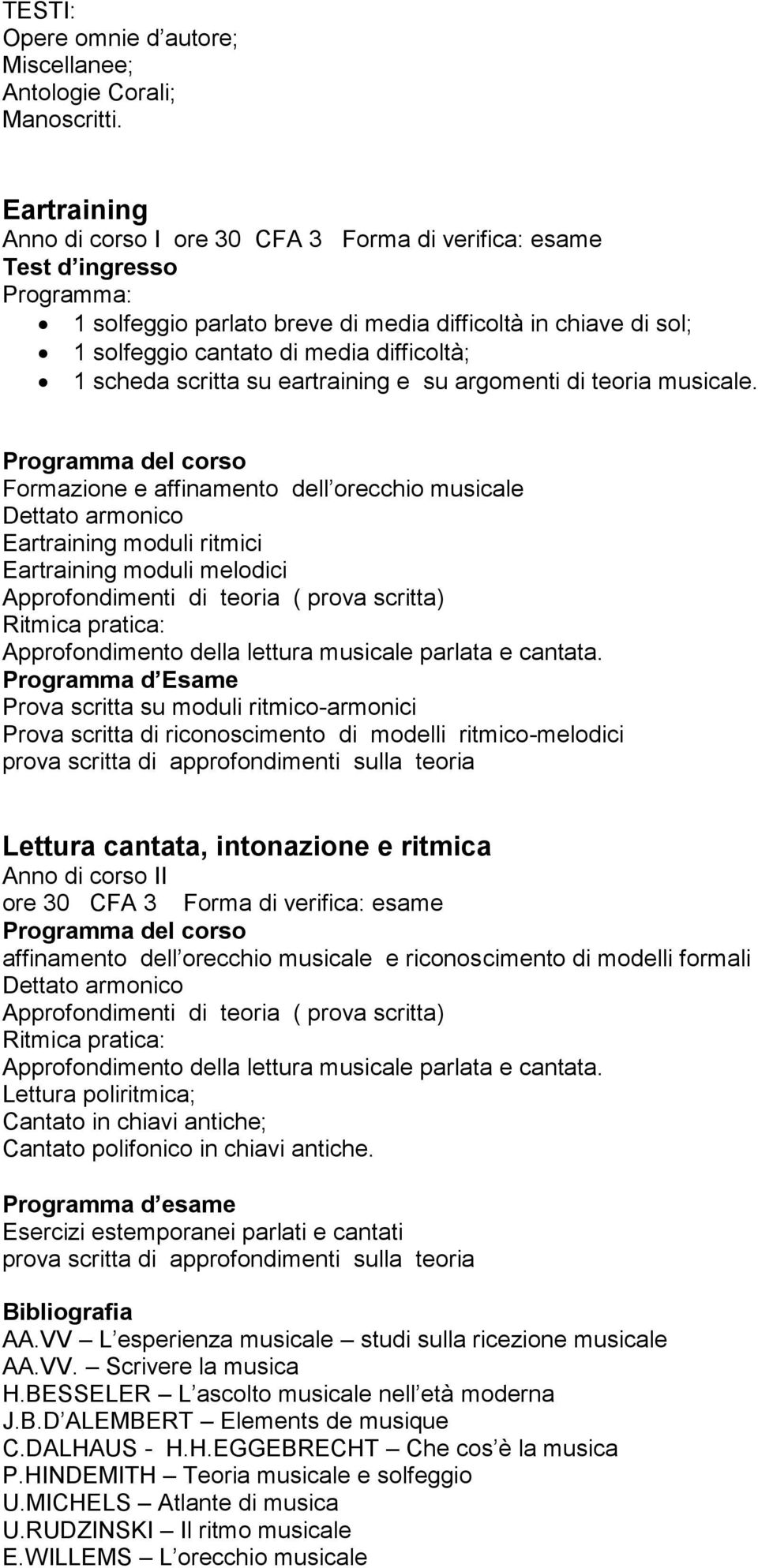 scheda scritta su eartraining e su argomenti di teoria musicale.