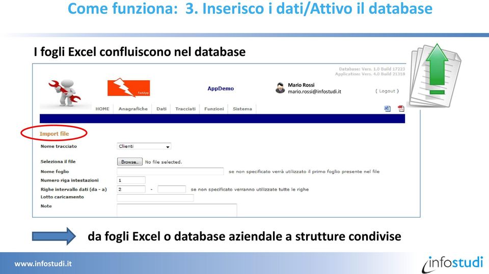 Excel confluiscono nel database Mario Rossi