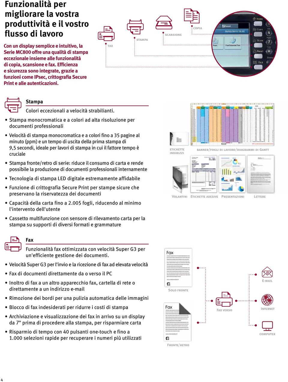 fax stampa scansione copia Stampa Colori eccezionali a velocità strabilianti.