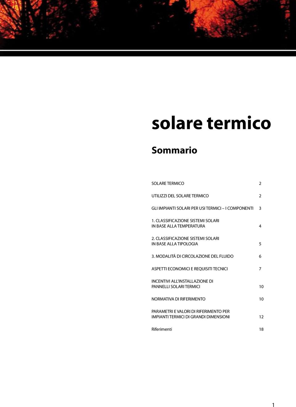 MODALITÁ DI CIRCOLAZIONE DEL FLUIDO 6 ASPETTI ECONOMICI E REQUISITI TECNICI 7 INCENTIVI ALL INSTALLAZIONE DI PANNELLI SOLARI