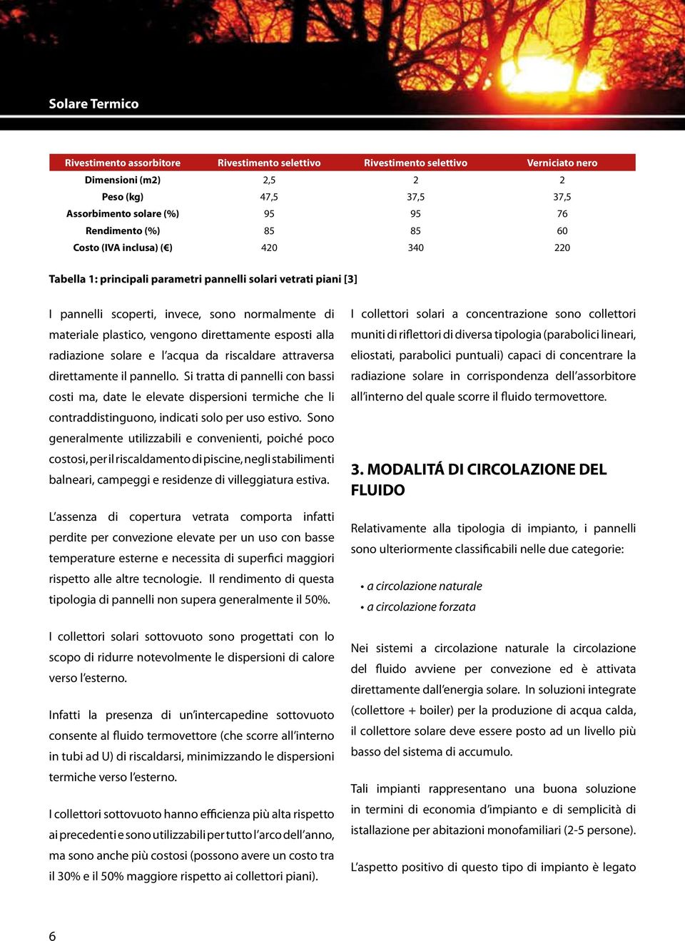 direttamente esposti alla radiazione solare e l acqua da riscaldare attraversa direttamente il pannello.