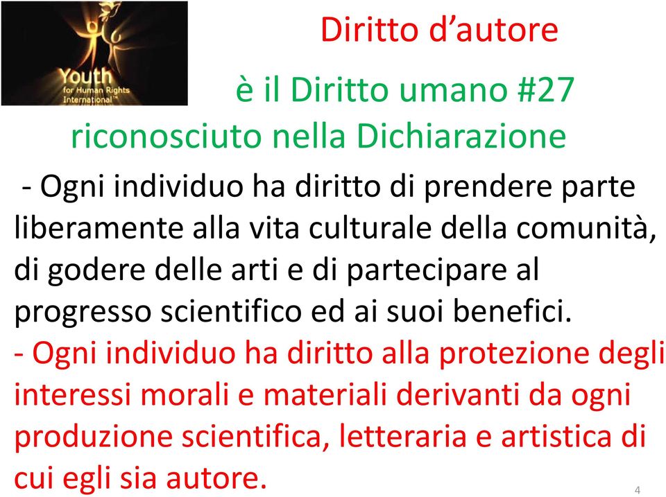 progresso scientifico ed ai suoi benefici.