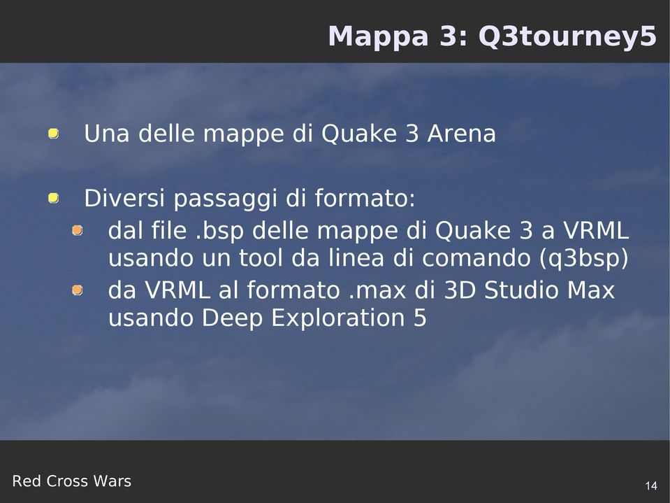 bsp delle mappe di Quake 3 a VRML usando un tool da linea