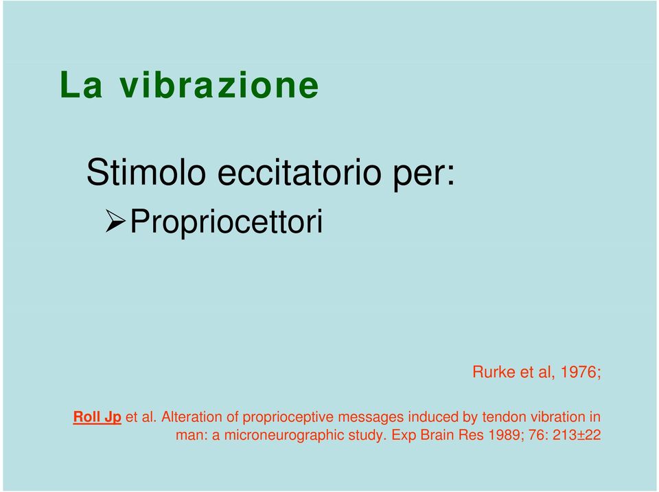 Alteration of proprioceptive messages induced by tendon