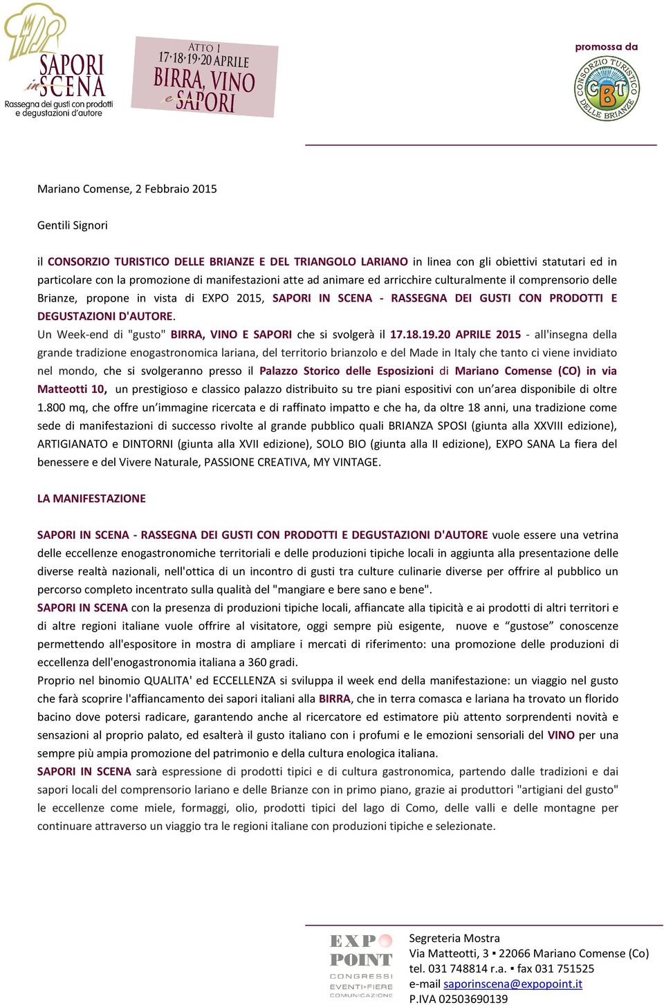 Un Week-end di "gusto" BIRRA, VINO E SAPORI che si svolgerà il 17.18.19.