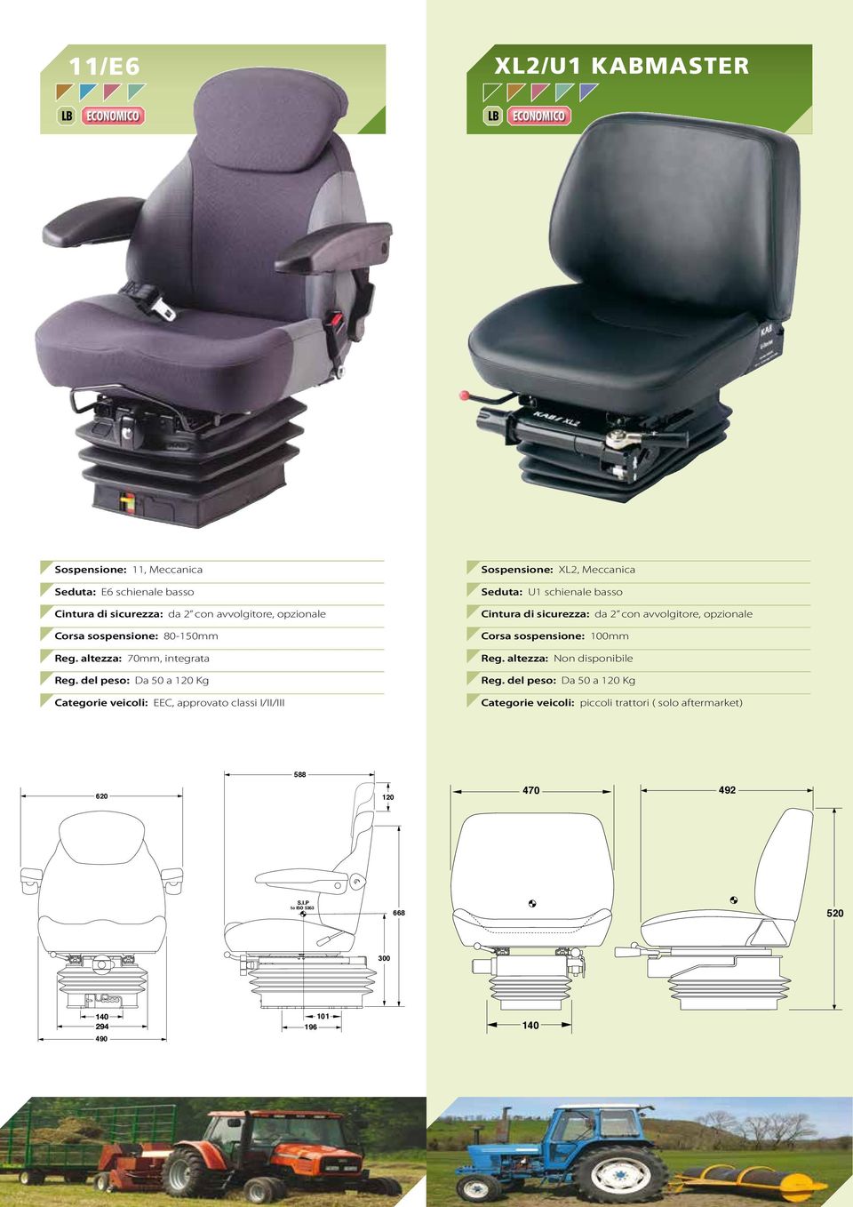 altezza: 70mm, integrata Sospensione: XL2, Meccanica Seduta: U1 schienale basso