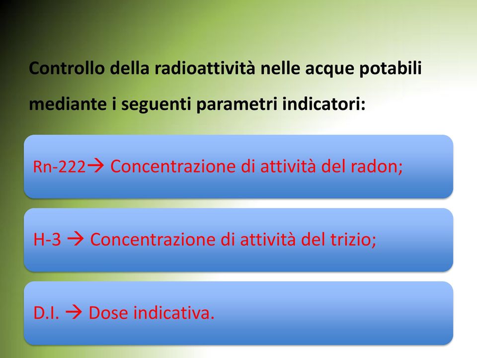 Concentrazione di attività del radon; H-3