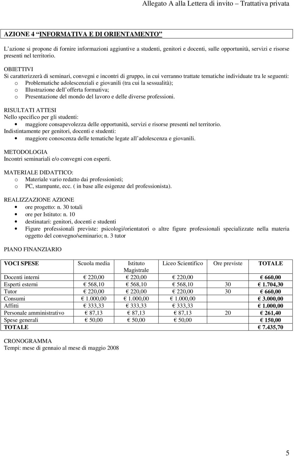 Illustrazione dell offerta formativa; o Presentazione del mondo del lavoro e delle diverse professioni.