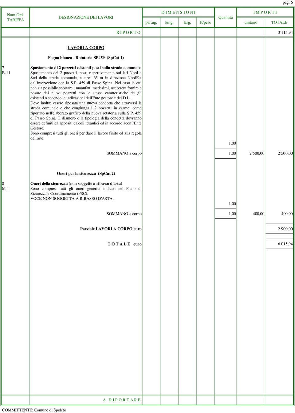 Nel caso in cui non sia possibile spostare i manufatti medesimi, occorrerà fornire e posare dei nuovi pozzetti con le stesse caratteristiche de gli esistenti o secondo le indicazioni dell'ente