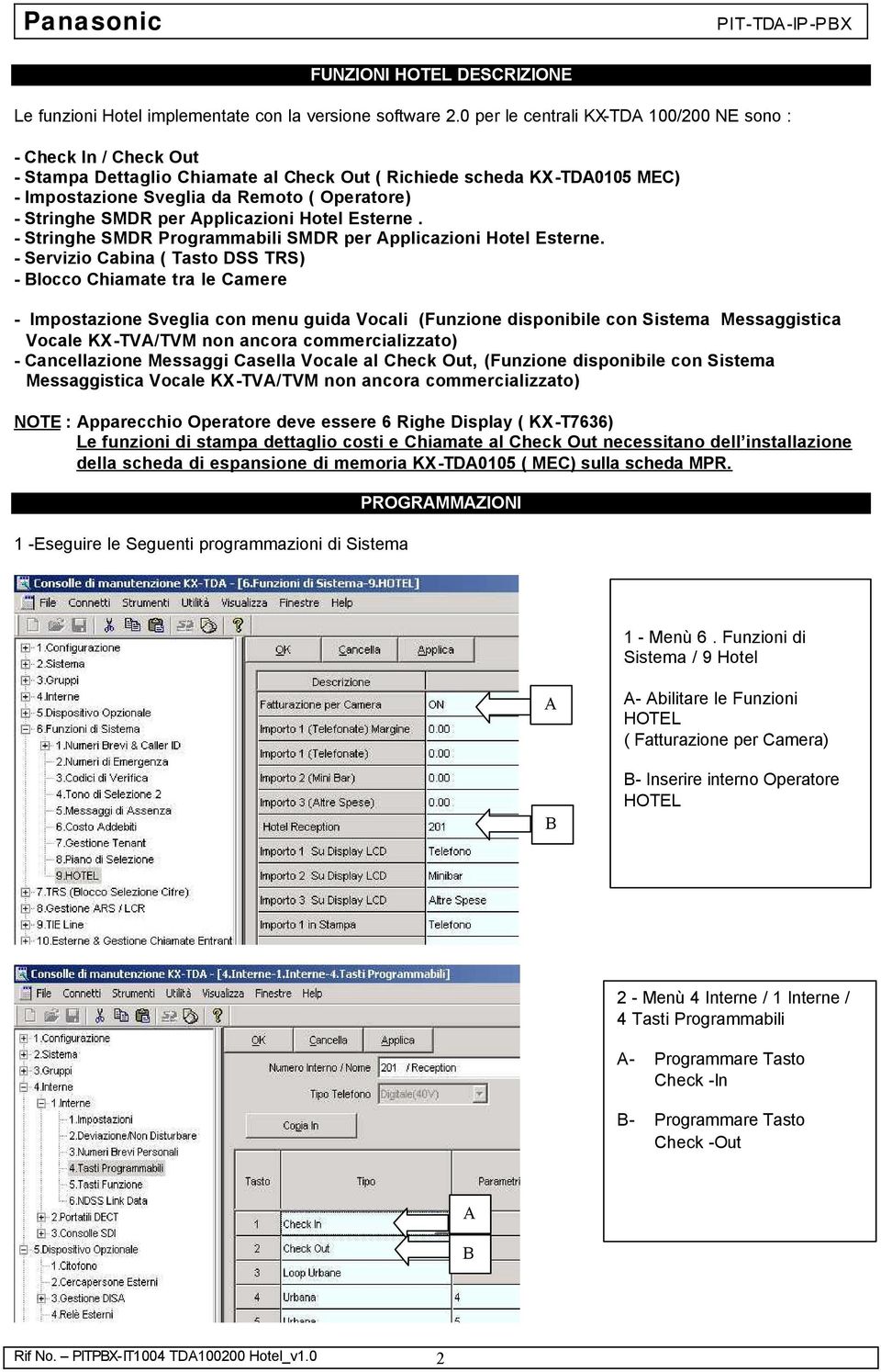 SMDR per pplicazioni Hotel Esterne. - Stringhe SMDR Programmabili SMDR per pplicazioni Hotel Esterne.