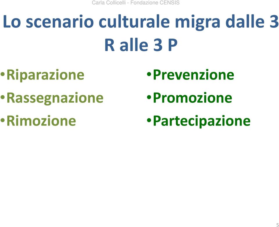 3 P Riparazione Rassegnazione Rimozione