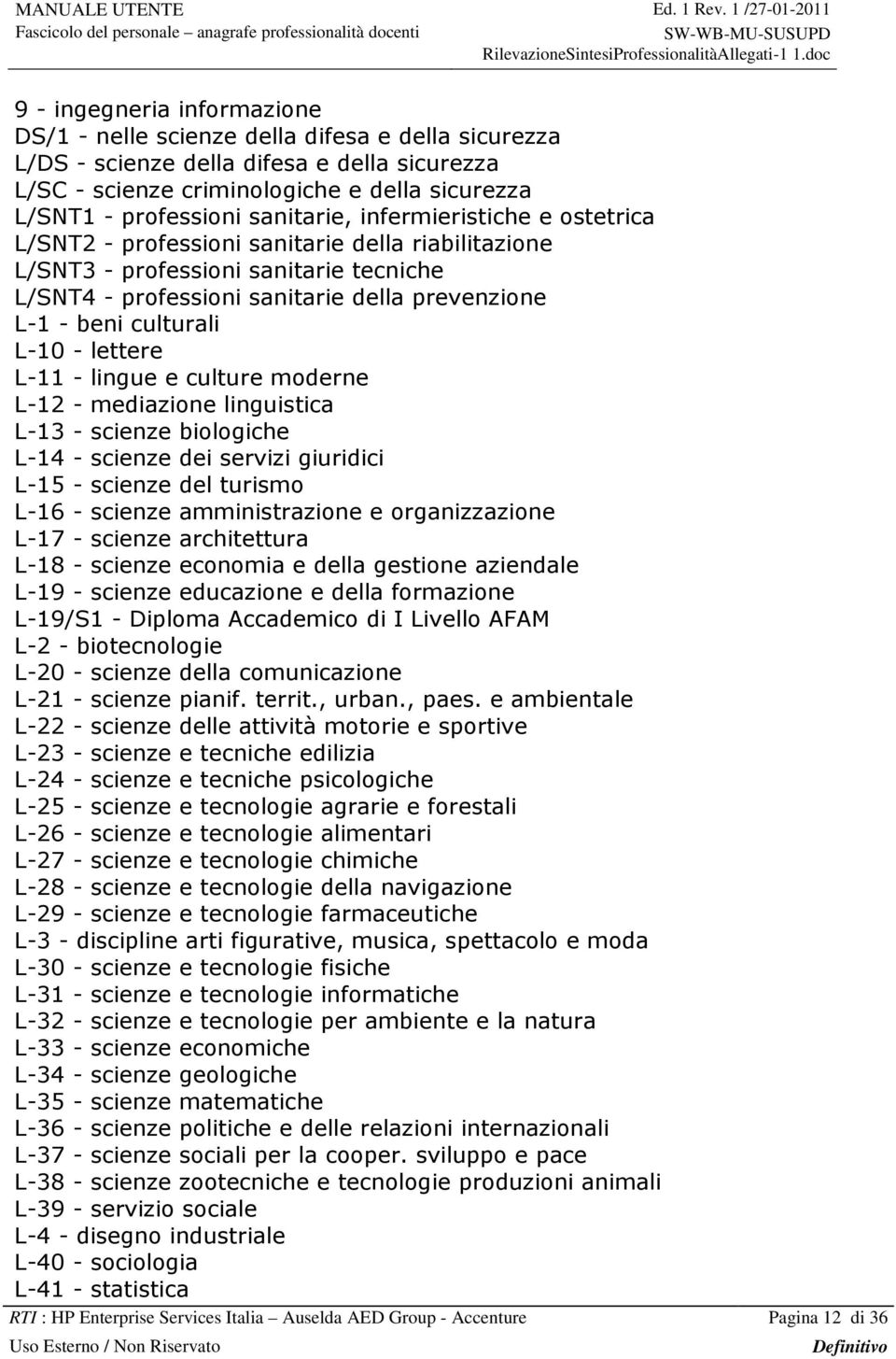 culturali L-10 - lettere L-11 - lingue e culture moderne L-12 - mediazione linguistica L-13 - scienze biologiche L-14 - scienze dei servizi giuridici L-15 - scienze del turismo L-16 - scienze