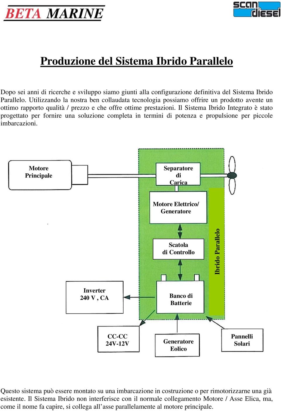 Il Sistema Ibrido Integrato è stato progettato per fornire una soluzione completa in termini di potenza e propulsione per piccole imbarcazioni.