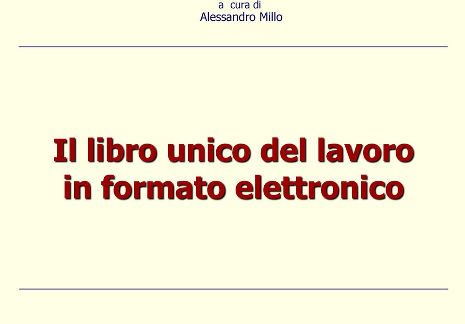 Il libro unico del