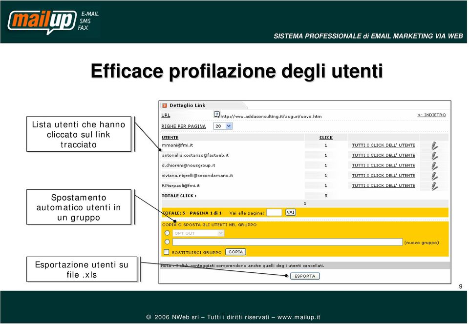 tracciato Spostamento automatico utenti