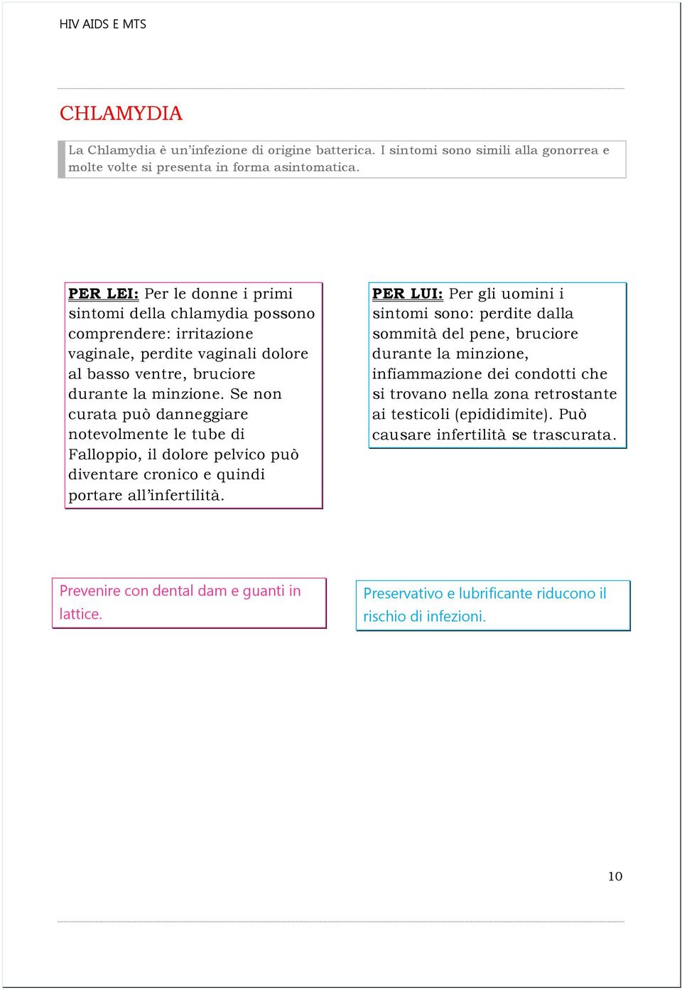 Se non curata può danneggiare notevolmente le tube di Falloppio, il dolore pelvico può diventare cronico e quindi portare all infertilità.