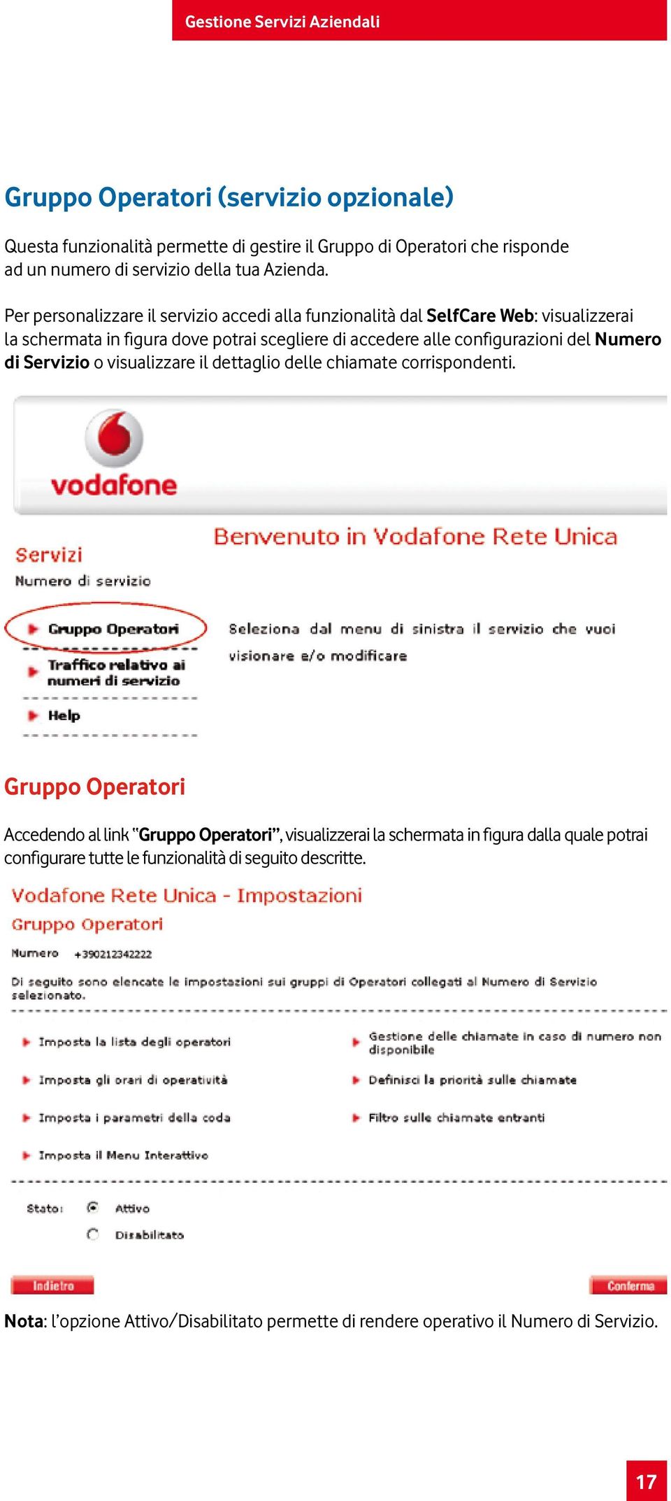 del Numero di Servizio o visualizzare il dettaglio delle chiamate corrispondenti.