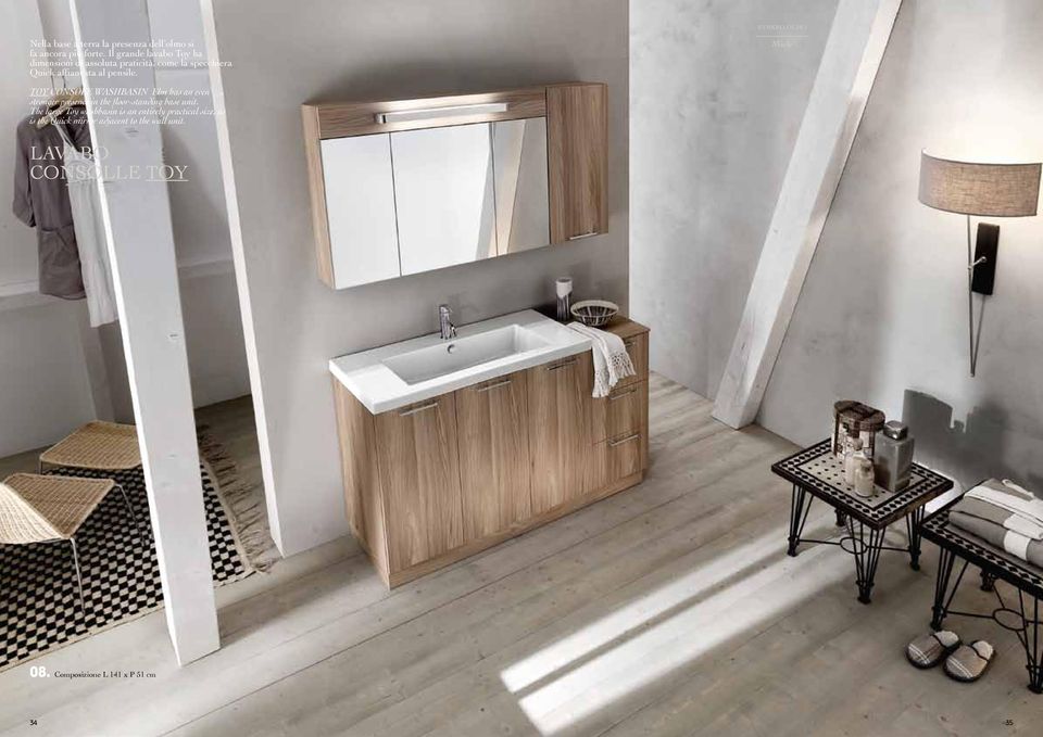 Miele TOY CONSOLE WASHBASIN Elm has an even stronger presence in the floor-standing base unit.