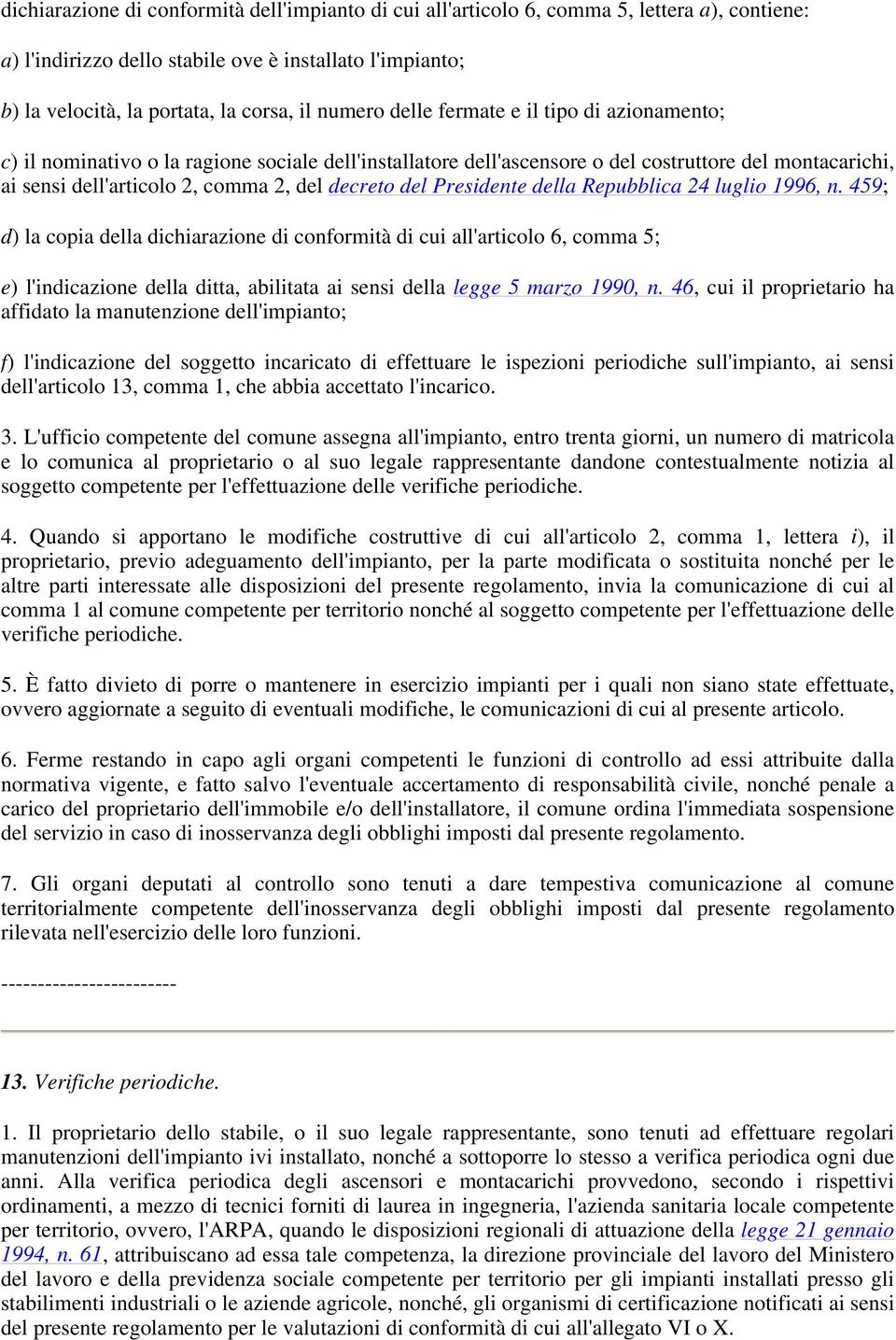 decreto del Presidente della Repubblica 24 luglio 1996, n.