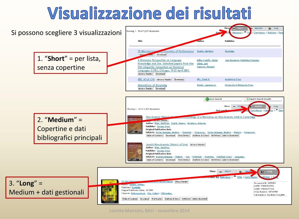 Medium = Copertine e dati bibliografici