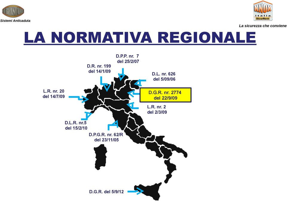 R. nr. 2 del 2/3/09 D.L.R. nr.5 del 15/2/10 D.P.G.R. nr. 62/R del 23/11/05 D.