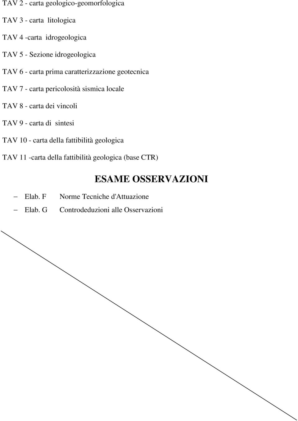 carta dei vincoli TAV 9 - carta di sintesi TAV 10 - carta della fattibilità geologica TAV 11 -carta della