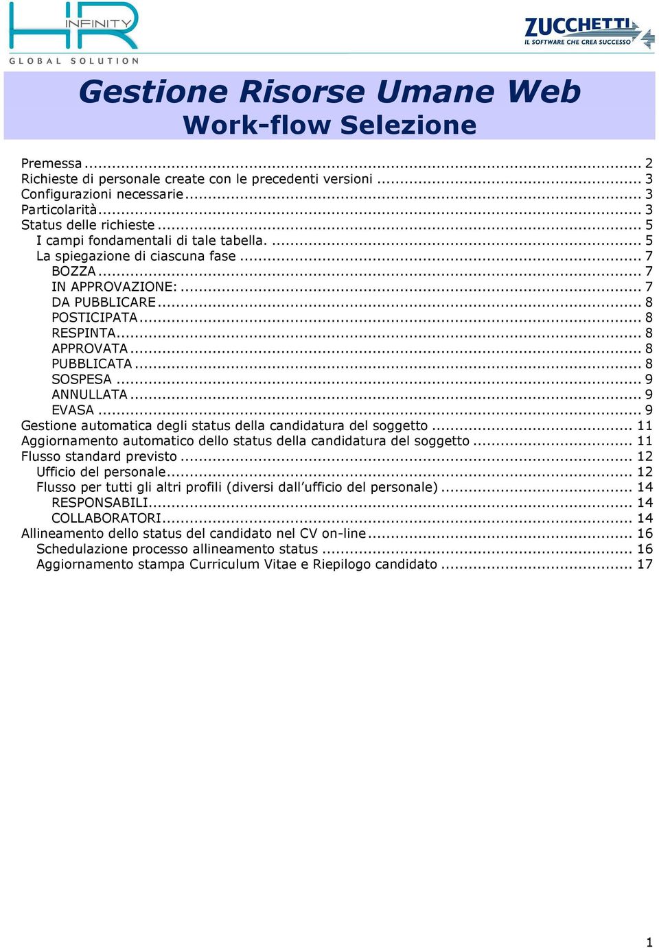 .. 8 SOSPESA... 9 ANNULLATA... 9 EVASA... 9 Gestione automatica degli status della candidatura del soggetto... 11 Aggiornamento automatico dello status della candidatura del soggetto.