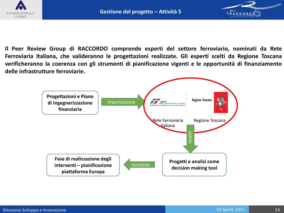 Gli esperti scelti da Regione Toscana verificheranno la coerenza con gli strumenti di pianificazione vigenti e le opportunità di finanziamento delle infrastrutture