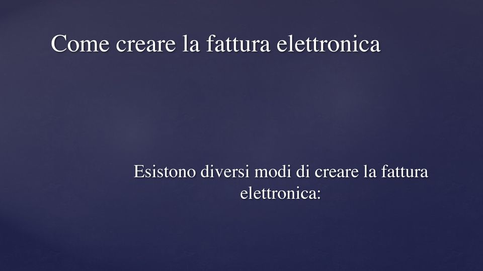 diversi modi di creare