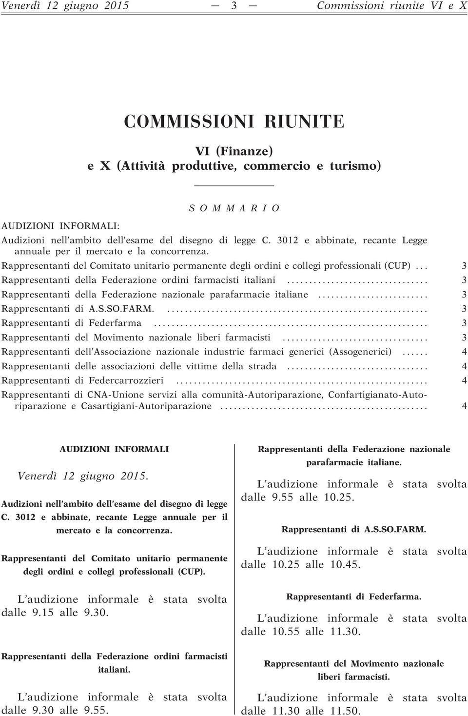 .. 3 Rappresentanti della Federazione ordini farmacisti italiani... 3 Rappresentanti della Federazione nazionale parafarmacie italiane... 3 Rappresentanti di A.S.SO.FARM.