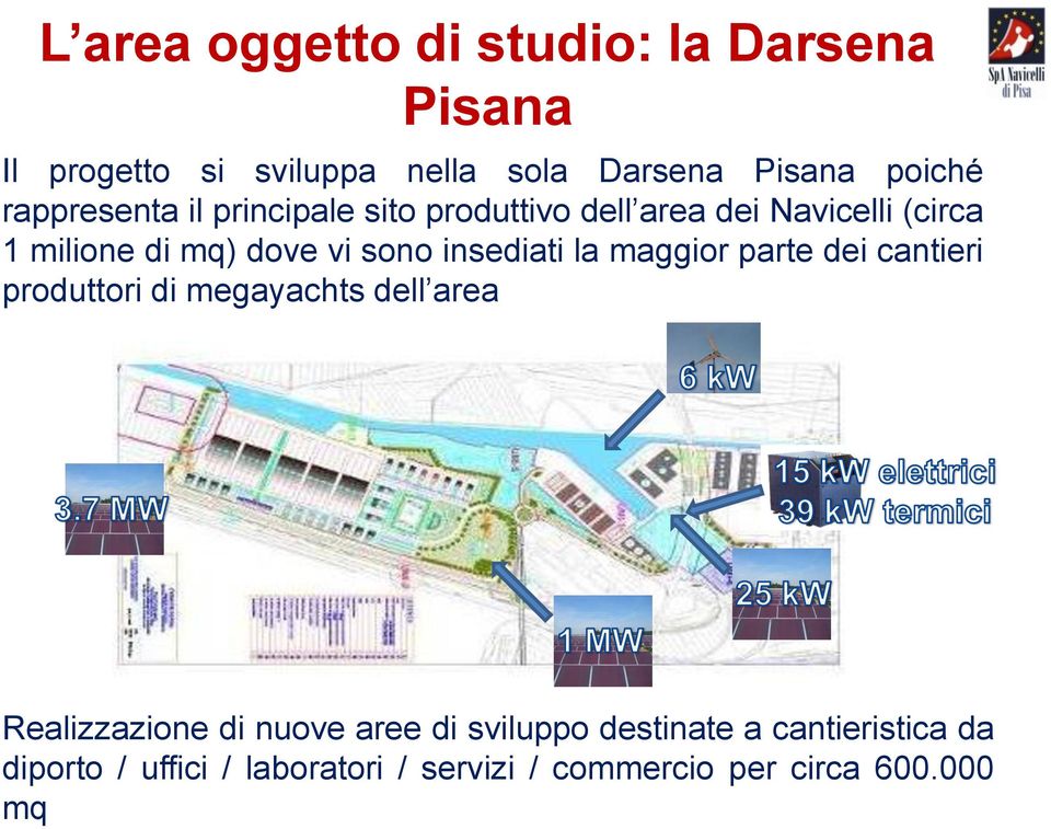 insediati la maggior parte dei cantieri produttori di megayachts dell area Realizzazione di nuove aree