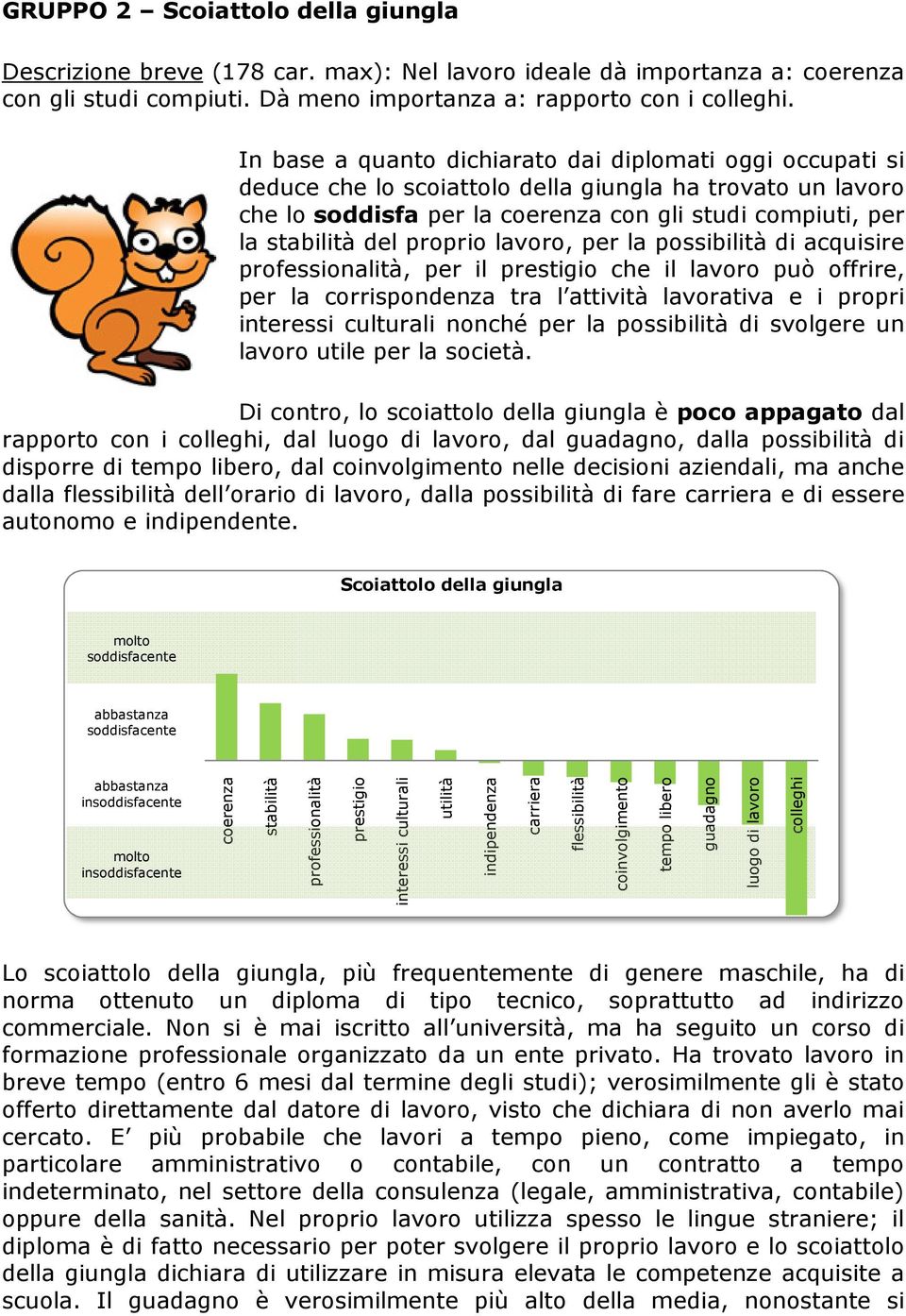 possibilità di acquisire, per il che il lavoro può offrire, per la corrispondenza tra l attività lavorativa e i propri nonché per la possibilità di svolgere un lavoro utile per la società.