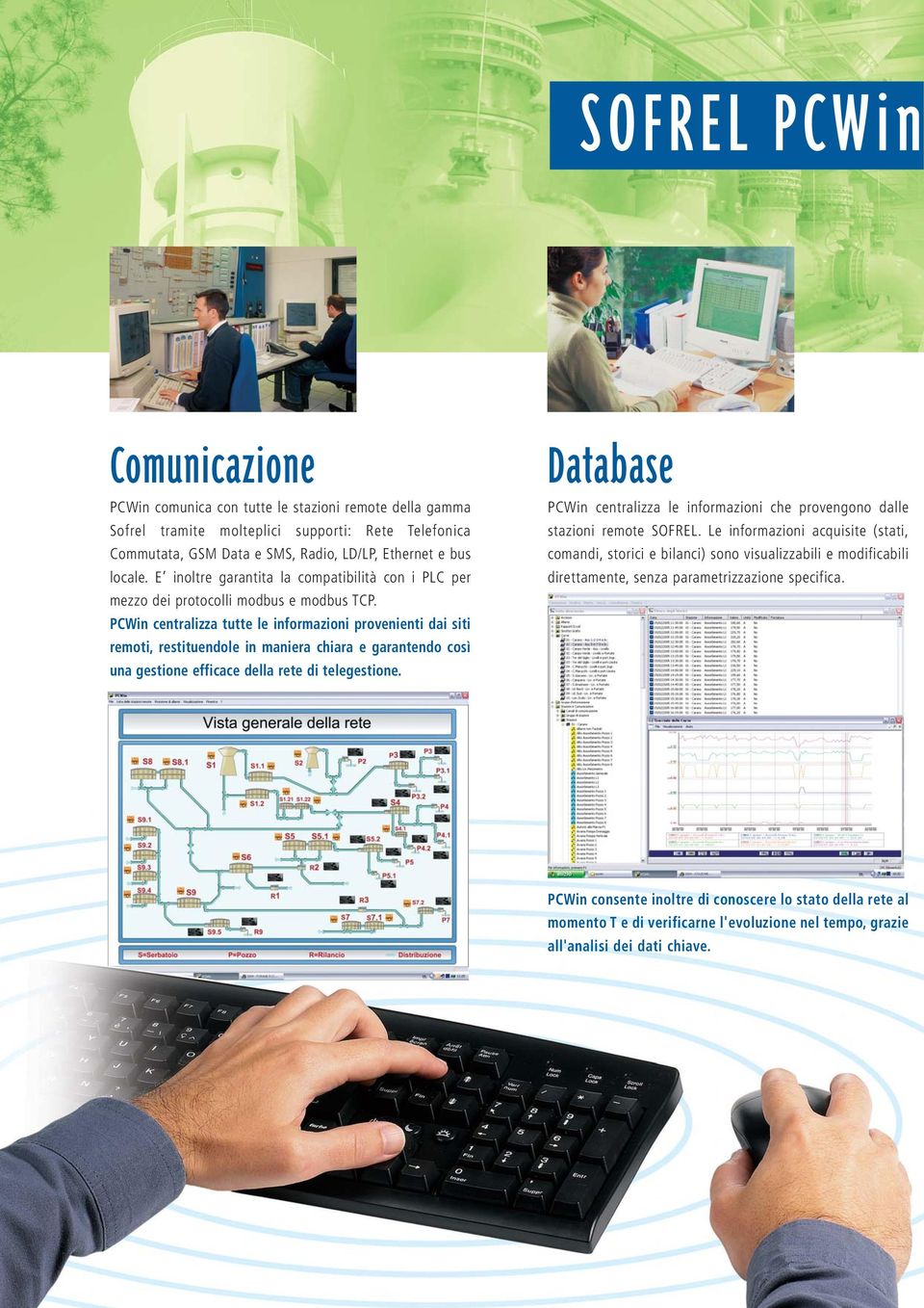 PCWin centralizza tutte le informazioni provenienti dai siti remoti, restituendole in maniera chiara e garantendo così una gestione efficace della rete di telegestione.