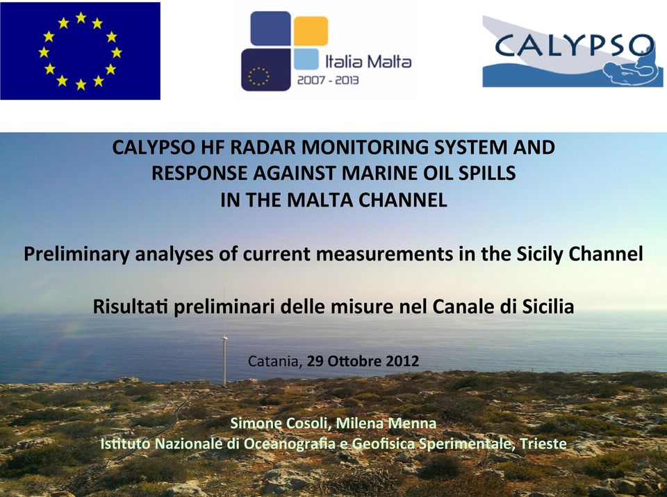 measurements in the Sicily Channel Catania, 29 OGobre 2012 Simone