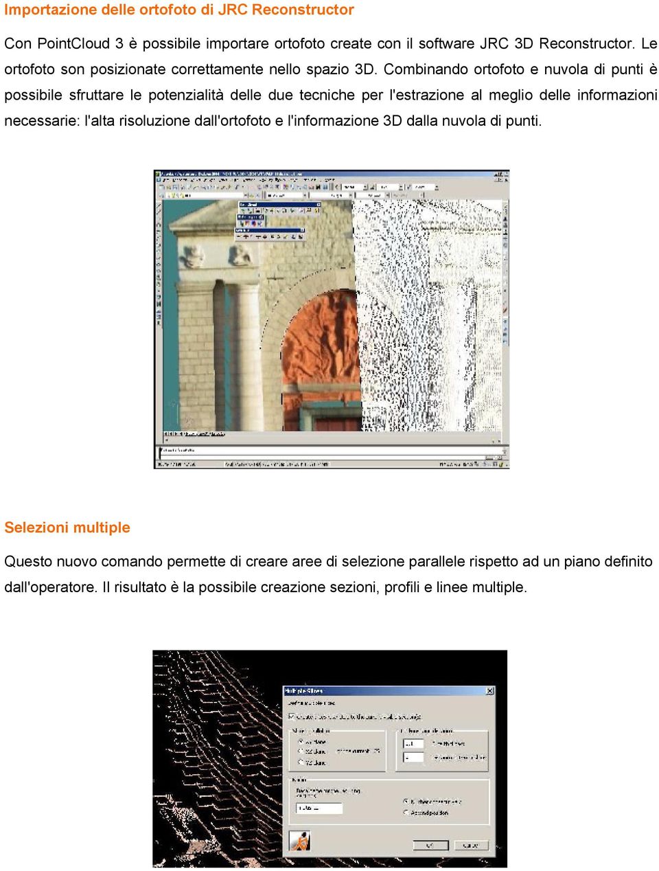 Combinando ortofoto e nuvola di punti è possibile sfruttare le potenzialità delle due tecniche per l'estrazione al meglio delle informazioni necessarie: