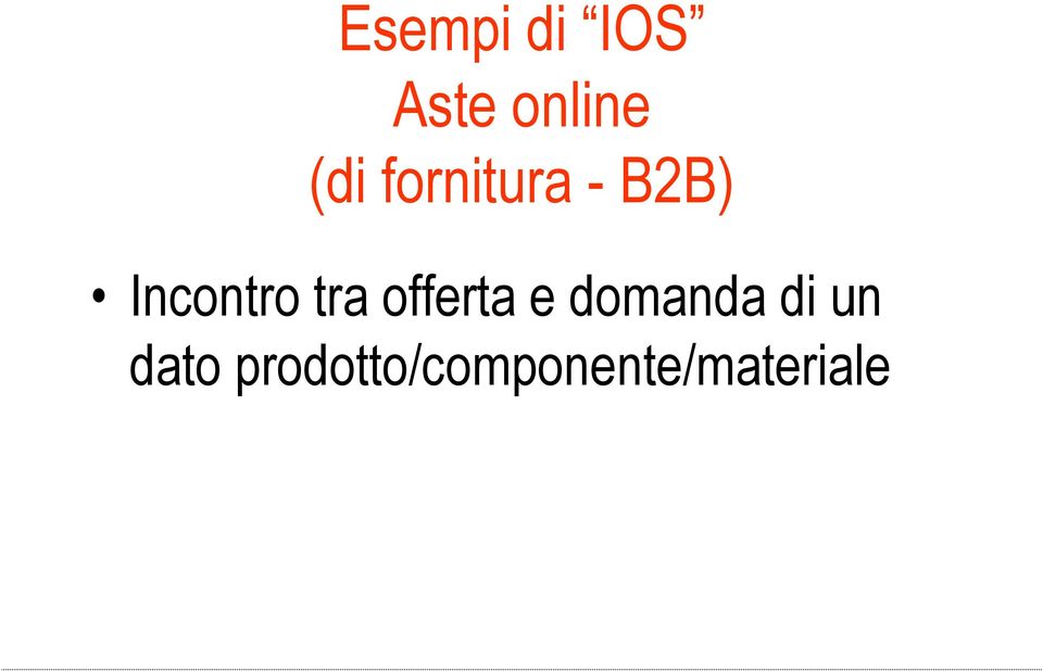 offerta e domanda di un dato