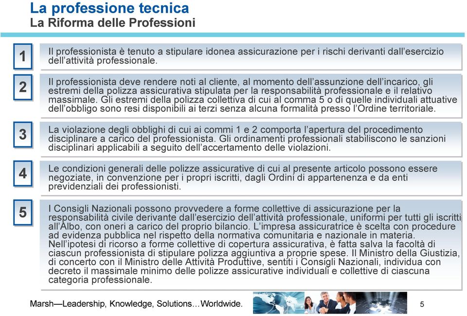 Gli estremi della polizza collettiva di cui al comma 5 o di quelle individuali attuative dell obbligo sono resi disponibili ai terzi senza alcuna formalità presso l Ordine territoriale.