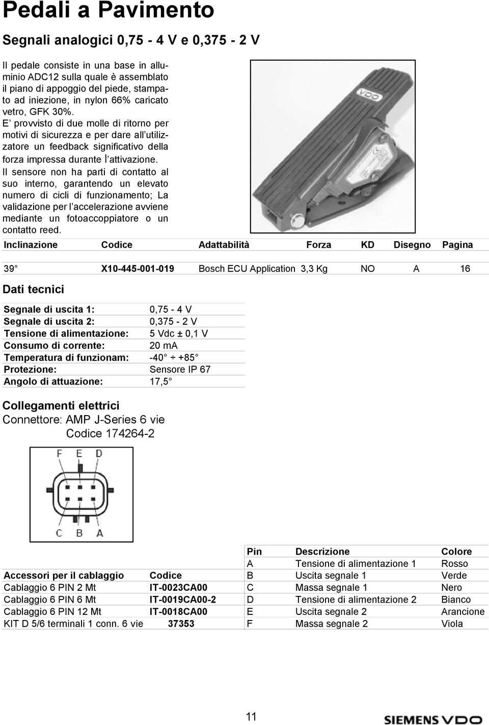 Il sensore non ha parti di contatto al suo interno, garantendo un elevato numero di cicli di funzionamento; La validazione per l accelerazione avviene mediante un fotoaccoppiatore o un contatto reed.