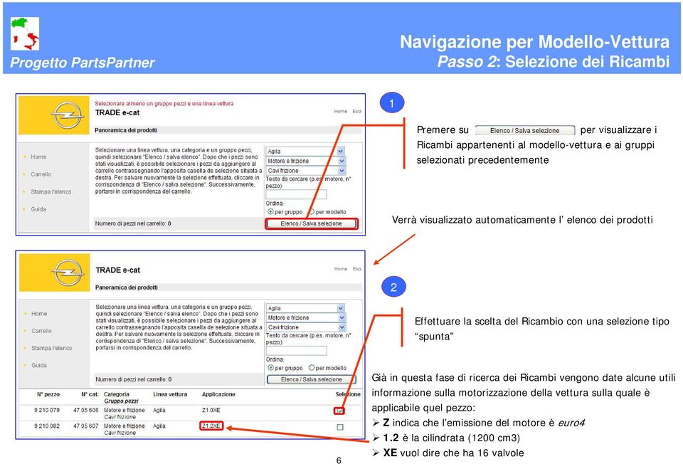 spunta 6 Già in questa fase di ricerca dei Ricambi vengono date alcune utili informazione sulla motorizzazione della vettura sulla