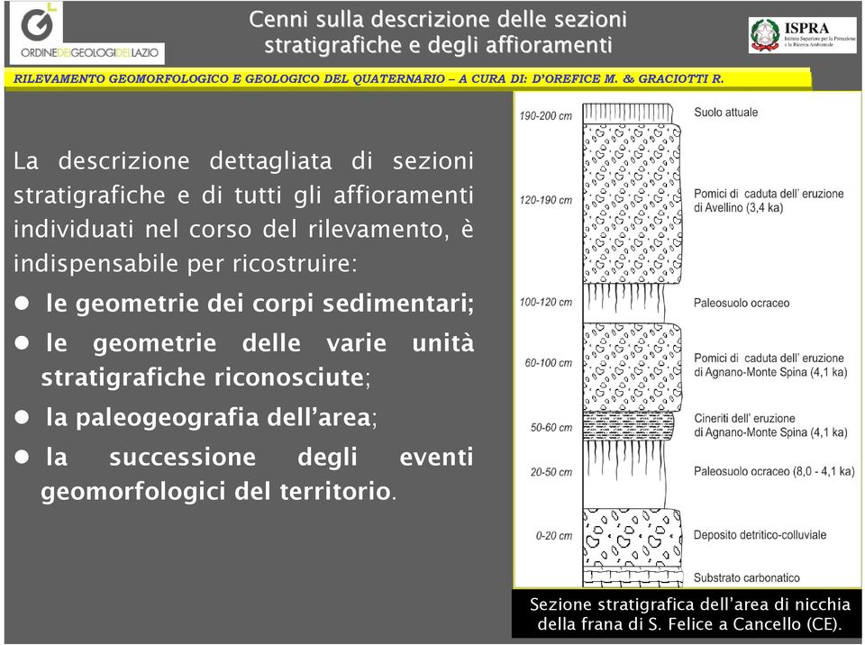 geometrie dei corpi sedimentari; le geometrie delle varie unità stratigrafiche riconosciute; la paleogeografia dell area;