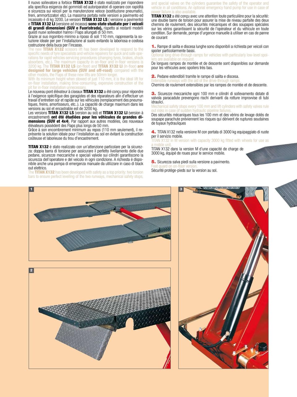 Le versioni TITAN X132 LS ( versione a pavimento) e TITAN X132 LI (versione ad incasso) sono state studiate per i veicoli di grandi dimensioni (SUV e Fuoristrada), rispetto ai restanti modelli questi