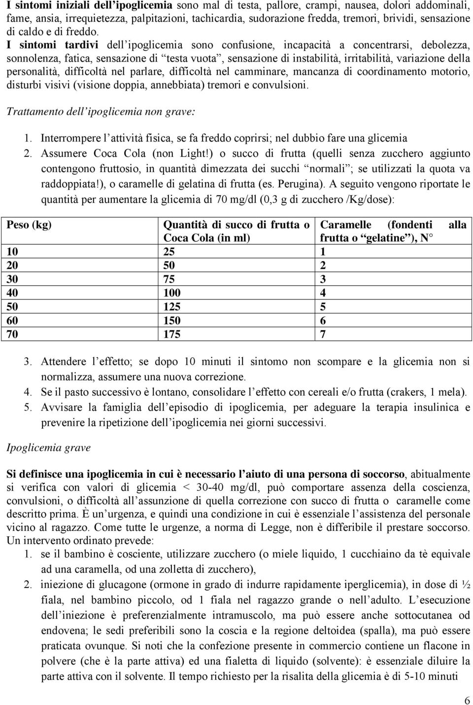 I sintomi tardivi dell ipoglicemia sono confusione, incapacità a concentrarsi, debolezza, sonnolenza, fatica, sensazione di testa vuota, sensazione di instabilità, irritabilità, variazione della