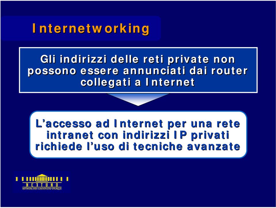 Internet L accesso ad Internet per una rete intranet