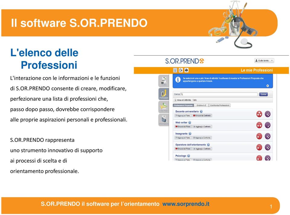 passo, dovrebbe corrispondere alle proprie aspirazioni personali e professionali. S.OR.