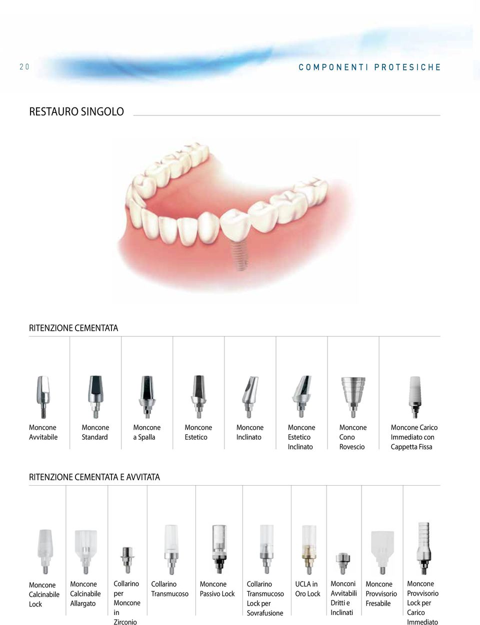 Calcinabile Lock Moncone Calcinabile Allargato Collarino per Moncone in Zirconio Collarino Transmucoso Moncone Passivo Lock Collarino Transmucoso