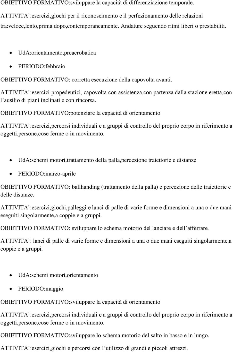 UdA:orientamento,preacrobatica PERIODO:febbraio OBIETTIVO FORMATIVO: corretta esecuzione della capovolta avanti.