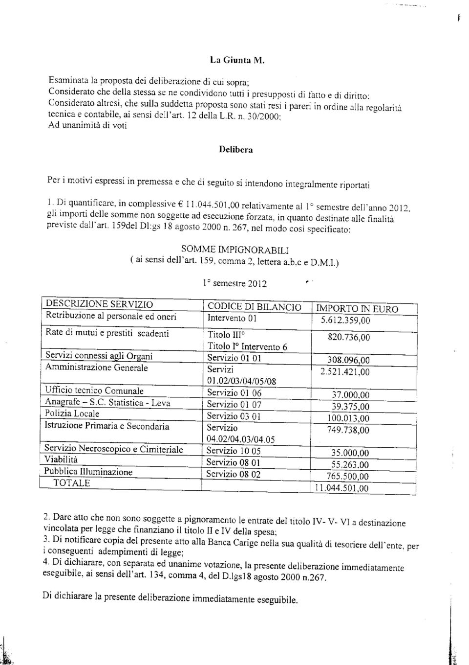 stati resi i pareri in ordine alla regolarità tecnica e contabile, ai sensi dell'alt. 12 della L.R, n.