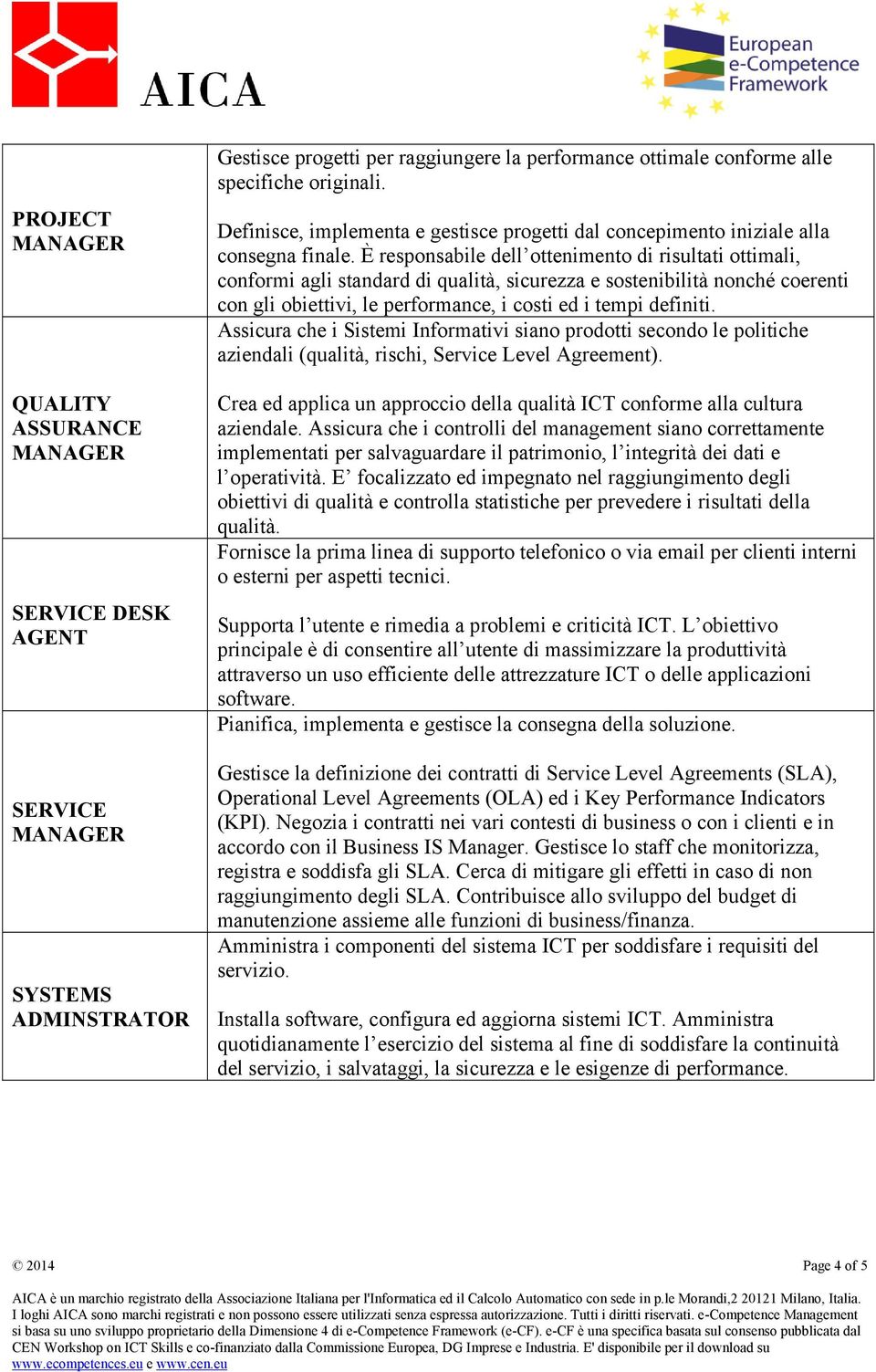 È responsabile dell ottenimento di risultati ottimali, conformi agli standard di qualità, sicurezza e sostenibilità nonché coerenti con gli obiettivi, le performance, i costi ed i tempi definiti.