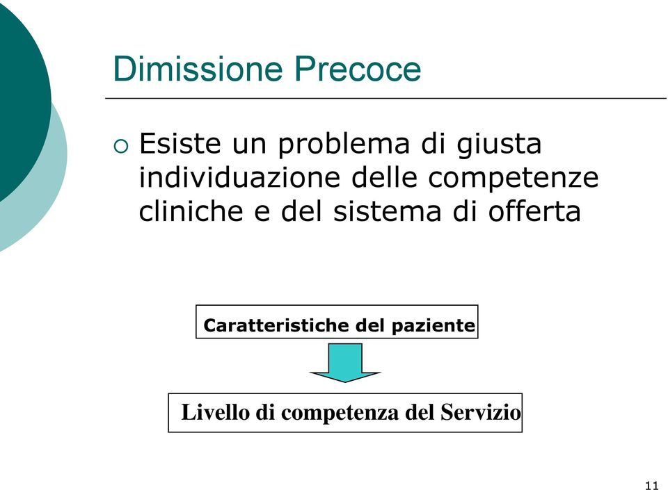 cliniche e del sistema di offerta