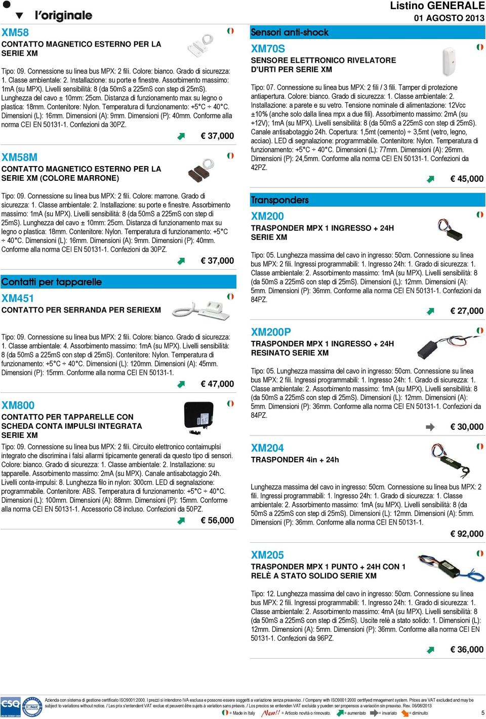 Contenitore: Nylon. Temperatura di funzionamento: +5 C 40 C. Dimensioni (L): 16mm. Dimensioni (A): 9mm. Dimensioni (P): 40mm. Conforme alla norma CEI EN 50131-1. Confezioni da 30PZ.